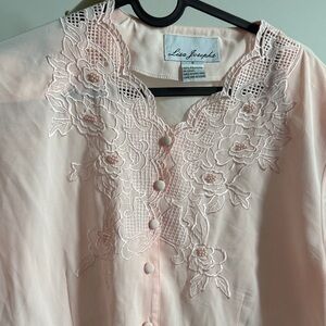 Vintage Baby Pink Baba Blouse long sleeve